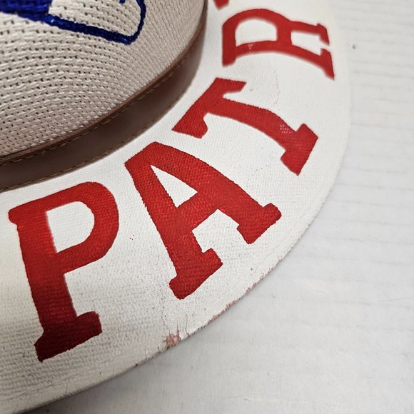 New England PATRIOTS Hard Straw Hat Fan Nicol Hats Football Team Boston Logo M - Picture 7 of 16